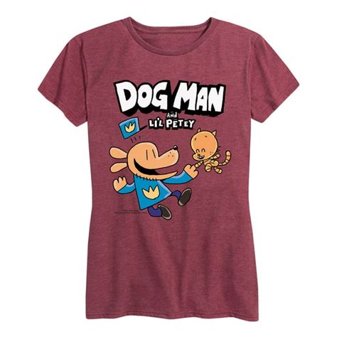 Dog Man Dog Man And Lil Petey Womens Short Sleeve Graphic T Shirt