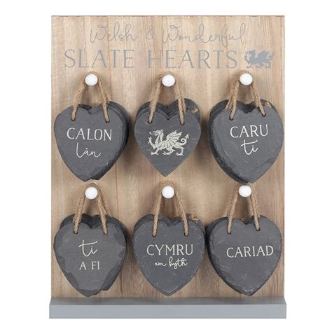 Slate Heart With Welsh Phrase Beauty On The Square