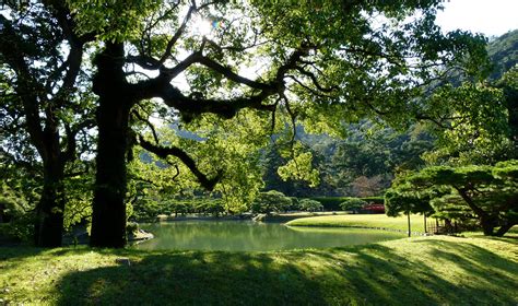 Takamatsu Ritsurin Garden Japan Parks Pond Trees Hd Wallpaper