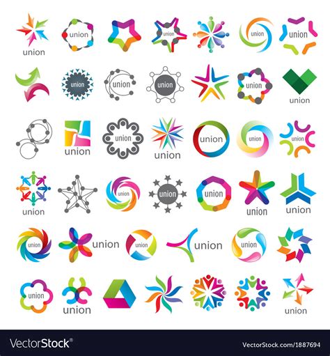 Biggest Collection Of Logos Union Royalty Free Vector Image