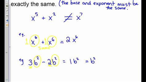 Adding Coefficients With Exponents