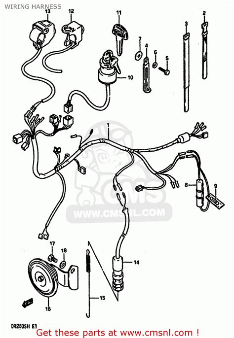 suzuki dr250s 1987 h e01 e04 e06 e15 e21 e22 e24 e39 wiring harness buy original wiring