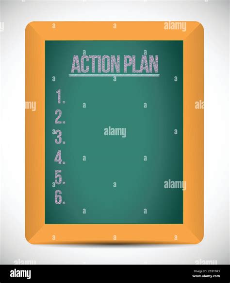 Action Plan Check List On A Board Illustration Design Over A White