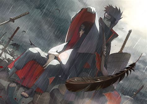 Wallpaper Naruto Shippuuden Uchiha Itachi Rain Hoshigaki Kisame