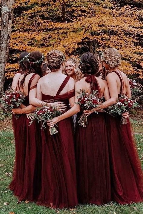 18 Burgundy Bridesmaid Dresses For Your Girls Wedding Dresses Guide