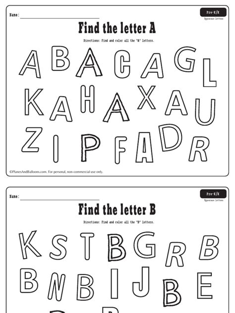 Free Abc Letter Find Printable Pdf