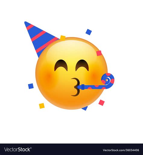 Birthday Party Emoji Celebrate Emoticon Happy Vector Image