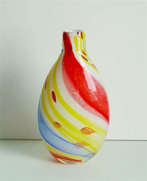 Large Murano Style Multi Colored Vase Colored Vases Color Murano