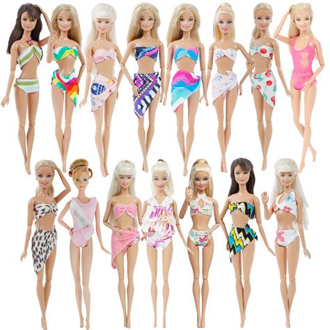 Handmade Pcs Lot Swimsuit Mixed Style Beach Bikini Bathing Swimwear Clothes For Barbie Doll