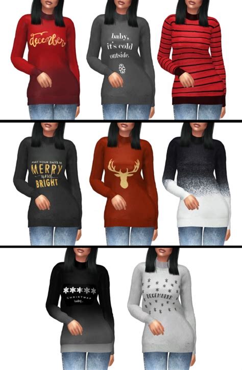 Kenzar Sims Christmas Sweater Sims 4 Downloads