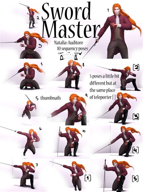 Sword Master Poses And Accs Sims 4 Sword Poses Poses