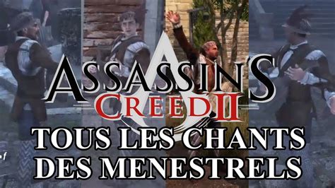 S'ils l'intègrent, les champions sont en capacité de pouvoir participer aux traditionnels masters, cette compétition annuelle qui les réunit et. Assassin's Creed 2 - Tous les chants des ménestrels ...