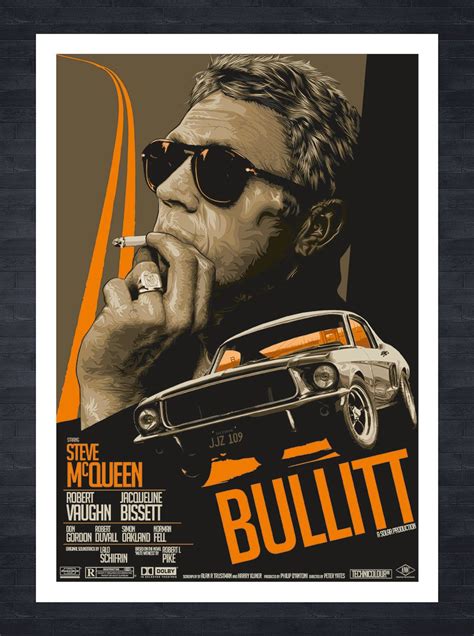 Steve Mcqueen Print Bullitt Fictional Movie Poster Etsy Steve