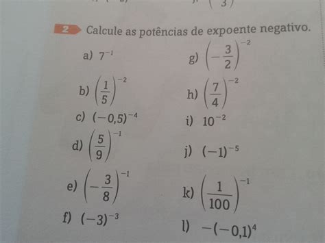 Calcule As Potencias A Seguir