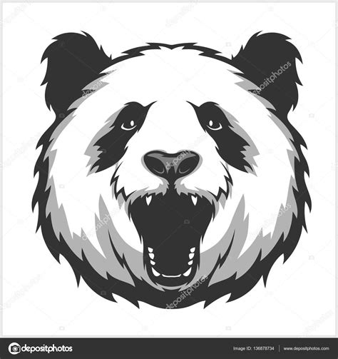Portrait Of Panda Aggressive Face Bears Stock Vector Image By ©digital Clipart 136878734