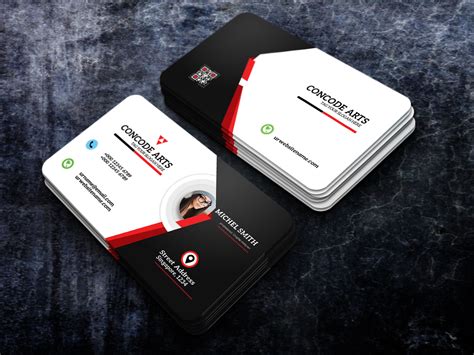 Free Download Professional Black Colour Business Cards Vol 88