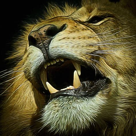 The Lion Digital Art Digital Art By Ernie Echols Fine Art America