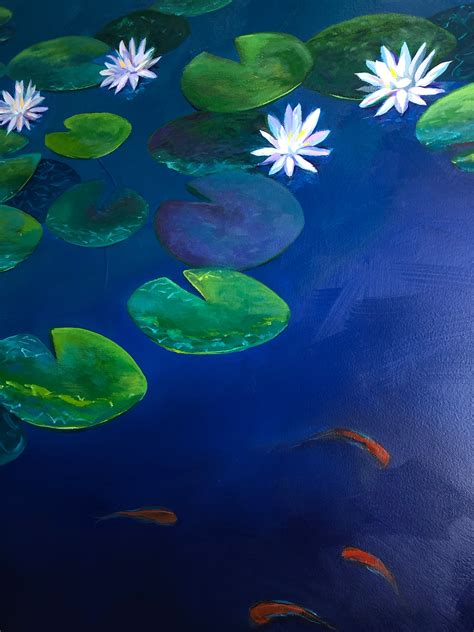 Lily Pads 60x36 Original Oil Painting The Lily Pad Pond Etsy