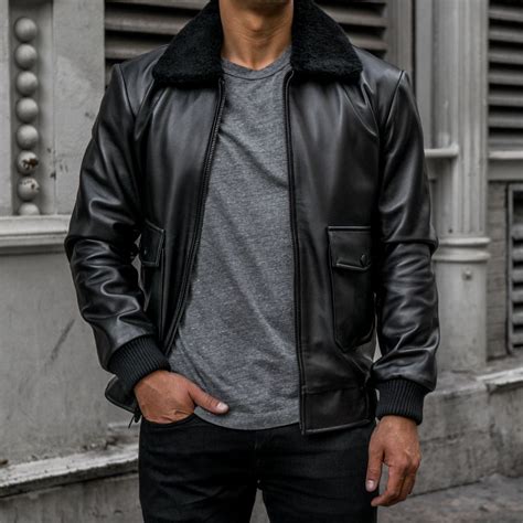 Mens Flight Jacket In Black Leather Thursday Boot Company