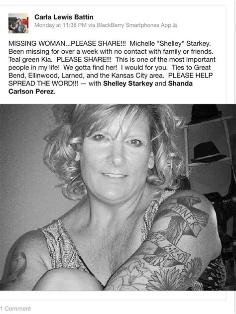 Information Regarding Missing Women Shelley Starkey She Was Last Seen In Shawnee Kansas Around
