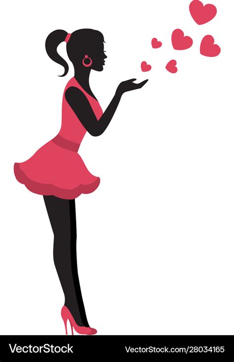 Girl Sends A Kiss And Feelings Royalty Free Vector Image