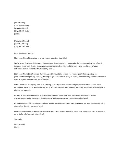 42 Professional Employment Offer Letter Templates Word