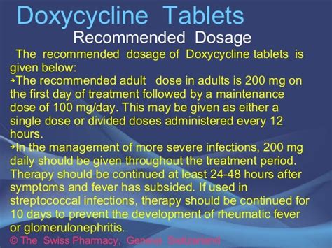 Dosage Of Doxycycline
