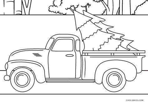 Christmas Truck Coloring Page Coloring Pages