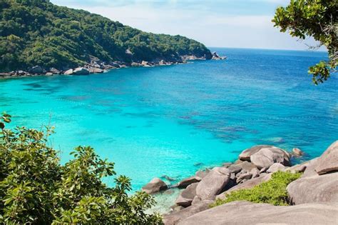 Premium Photo Thailand Similan Islands Landscape With Bright Blue