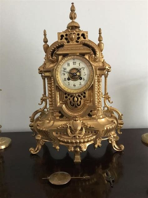 Buy French Brass Gilt Mantel Clock 19th C From Andres Antiques
