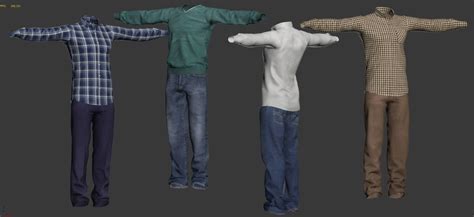 Set Of Clothes For The Character 3d Model Cgtrader
