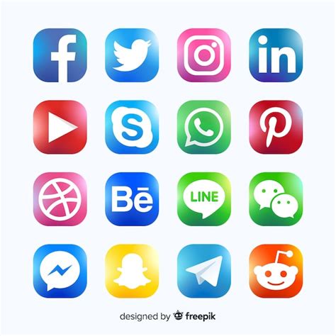 Premium Vector Social Media Logo Collection