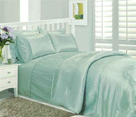 Emperor Size Bed Serene Duck Egg Blue Duvet Quilt Cover Bedding Set