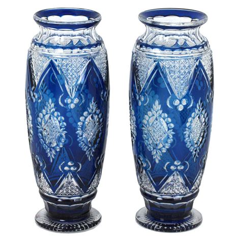 Pair Of Art Deco Val St Lambert Vases Designed By Joseph Simon At 1stdibs