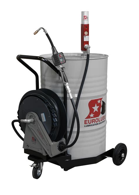 Mobile Oil Dispenser For 200l Drums With Meter Eurolube Equipment