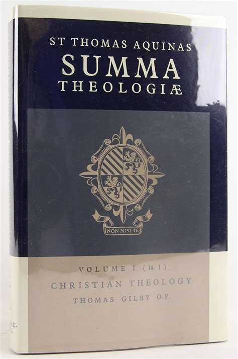 Summa Theologiae Volume I Christian Theology Ia I Latin Text English Translation