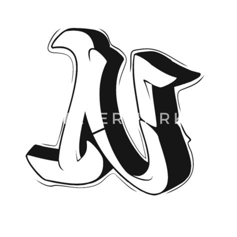 N Graffiti Letters Initial Alphabet T Mens T Shirt Spreadshirt