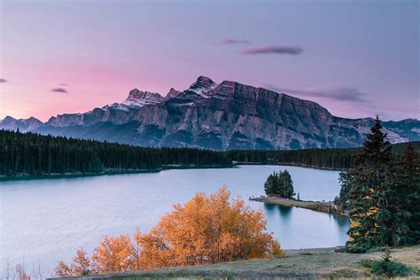 Two Jack Lake Sunrise Banff Np Canada