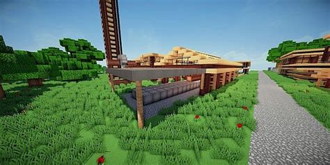 Easy minecraft building system with 5x5 house. Modern Eco Village | Lumberjack Sawmill 1 Minecraft Project