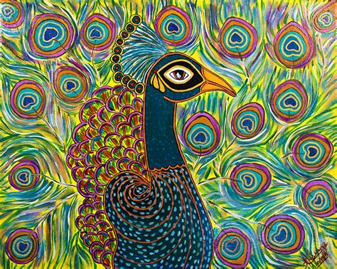 The Indian Peacock Painting By Anannya Chowdhury