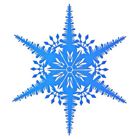 Blue Snowflake Isolated On A Background Illustration Of Snowfl Stock