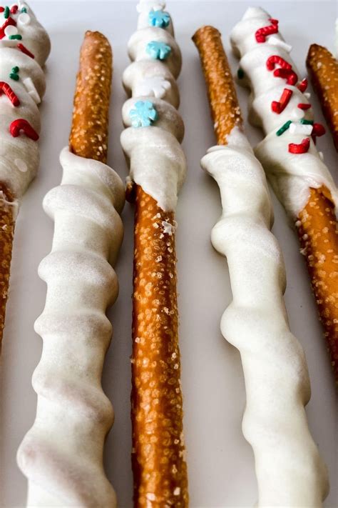 Festive Dipped Pretzel Rods With Caramel Twist Recipe In 2021