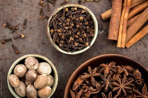 Spices Cloves Cinnamon Star Anise And Nutmeg By Stocksy