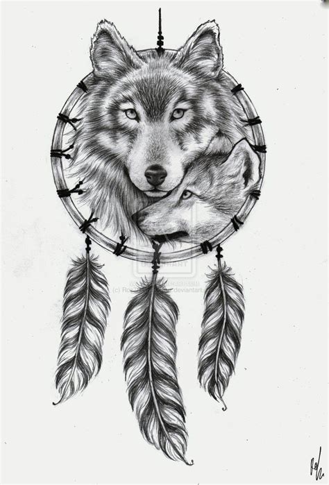 Pin By Mark Rodriguez On Dreamcatcher Tattoos Wolf Dreamcatcher