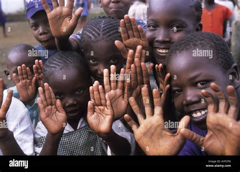 Kenya Africa Group Of Smiling Laughing Children Stock Photo Alamy