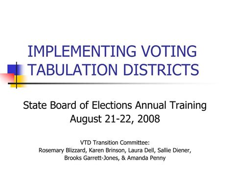 Ppt Implementing Voting Tabulation Districts Powerpoint Presentation