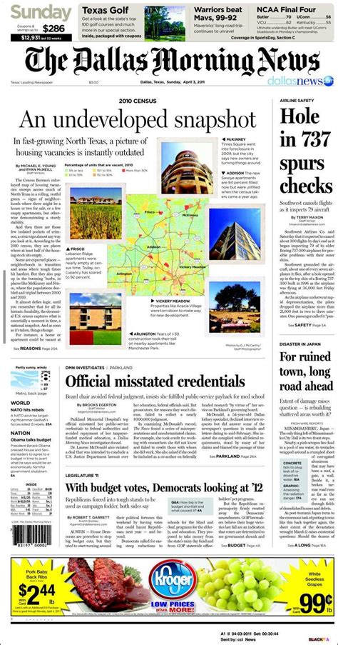 Newspaper Dallas Morning News Usa Newspapers In Usa Sundays