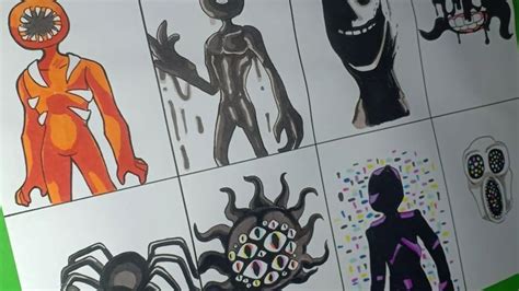 Drawing All Monsters In Roblox Doors Horror Game Hero Art Horror Game