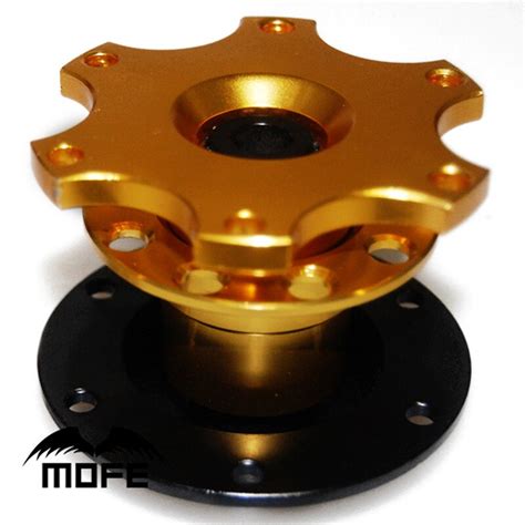 Mofe Gold Universal Steering Wheel Snap Off Quick Release Hub Adapter