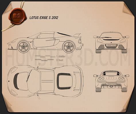 Lotus Exige S 2012 Blueprint Blueprint Humster3d Store